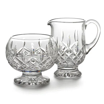 Waterford Lismore Footed Creamer And Sugar Bowl Set In Clear
