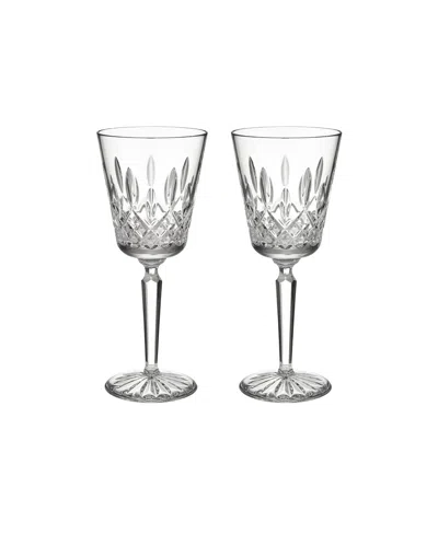 WATERFORD LISMORE 2 PIECE TALL LARGE GOBLET SET, 14 OZ
