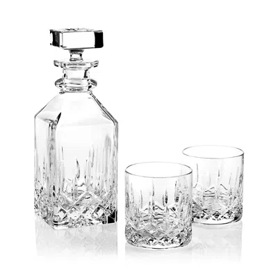 Waterford Lismore 3-piece Connoisseur Square Decanter And Tumbler Set In Clear
