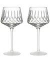 Waterford Lismore Arcus Wine Universal Glasses (set Of 2) In White