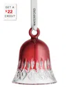 Waterford Crystal Lismore Bell Ornament In Red