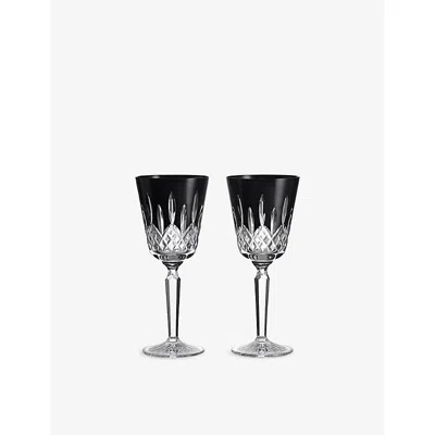 Waterford Lismore Black Crystal-glass Goblets Set Of Two 275ml