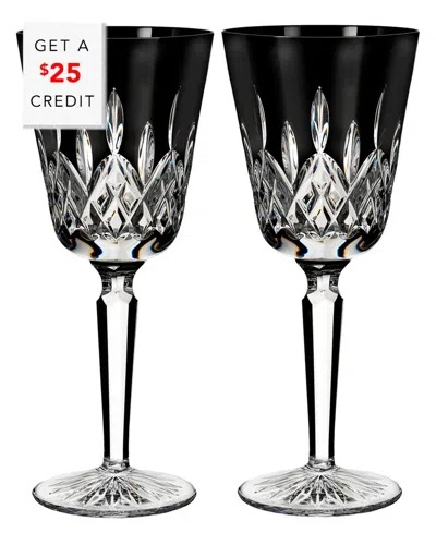 Waterford Lismore Black Goblet 10oz Set Of 2 With $25 Credit