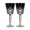 Waterford Lismore Black Medium Crystal Goblets Set Of Two In Black