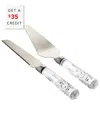 Waterford Lismore Crystal And Stainless-steel Cake And Knife Server Set