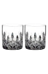 WATERFORD WATERFORD LISMORE CONNOISSEUR SET OF 2 LEAD CRYSTAL STRAIGHT SIDED TUMBLERS