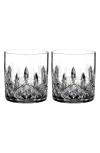 Waterford Lismore Connoisseur Set Of 2 Lead Crystal Straight Sided Tumblers In Clear