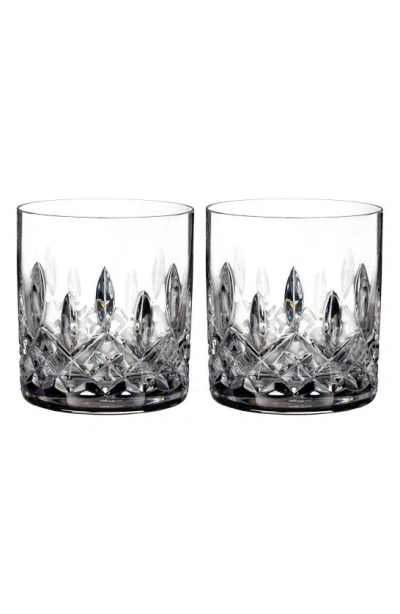 Waterford Lismore Connoisseur Set Of 2 Lead Crystal Straight Sided Tumblers In Clear