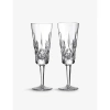 WATERFORD WATERFORD LISMORE CRYSTAL GLASS FLUTE 225ML SET OF TWO