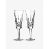 Waterford Lismore Crystal Glass Flute 225ml Set Of Two