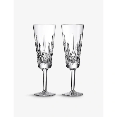 Waterford Lismore Crystal Glass Flute 225ml Set Of Two In Transparent