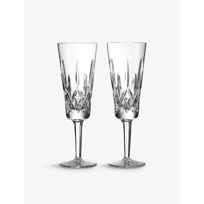 WATERFORD LISMORE CRYSTAL GLASS FLUTE 225ML SET OF TWO