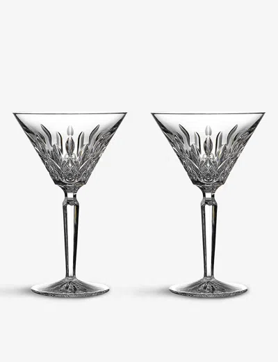 Waterford Lismore Crystal Martini Glasses Set Of Two In Clear