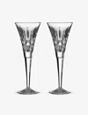 Waterford Lismore Crystal Toasting Flute Set Of Two