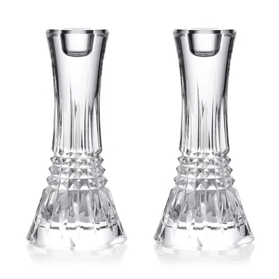 Waterford Lismore Diamond Essence 7 Candlesticks, Set Of 2 In Transparent
