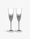 Waterford Lismore Diamond Essence Crystal Champagne Flutes Set Of Two