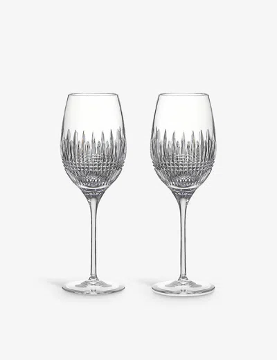 Waterford Lismore Diamond Essence Crystal White-wine Glasses Set Of Two