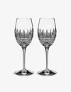 Waterford Lismore Diamond Essence Crystal Wine Glasses Set Of Two