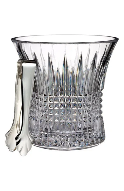 WATERFORD WATERFORD 'LISMORE DIAMOND' LEAD CRYSTAL ICE BUCKET & TONGS
