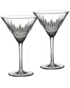 Waterford Lismore Diamond Crystal Martini Glasses Set-of-two