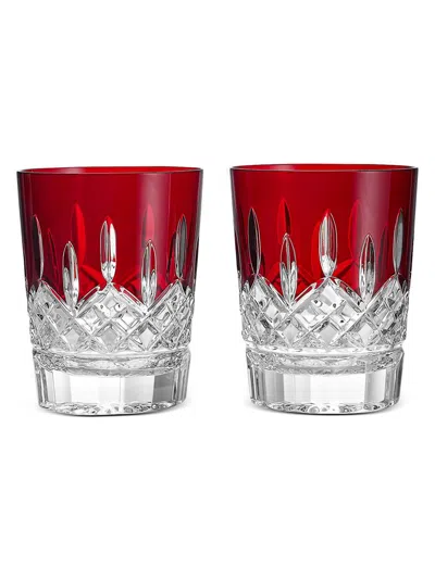 Waterford Lismore Double Old-fashioned Glasses 2-piece Set In Red