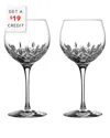 Waterford Lismore Essence Balloon Wine 18oz Set Of 2 With $19 Credit