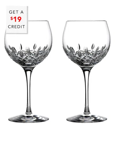 Waterford Lismore Essence Balloon Wine 18oz Set Of 2 With $19 Credit