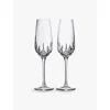 Waterford Lismore Essence Crystal Glass Champagne Flutes Set Of Two