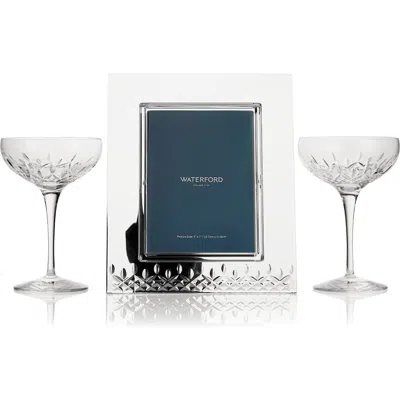 Waterford Lismore Essence Crystal Picture Frame & Coupés Set In Transparent
