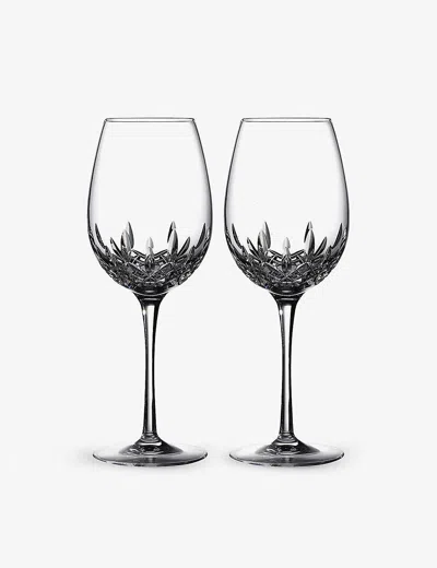Waterford Lismore Essence Crystal Wine Glasses Set Of Two