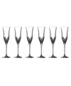 Waterford Lismore Essence Flute 7.5 Oz, Set Of 6 In Clear