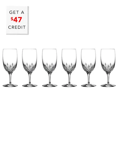 Waterford Lismore Essence Iced Beverage 19oz Set Of 6 With $47 Credit