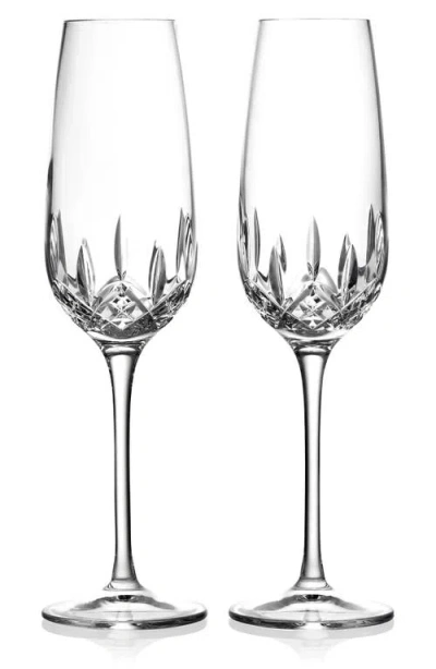 WATERFORD WATERFORD LISMORE ESSENCE SET OF 2 CHAMPAGNE FLUTES