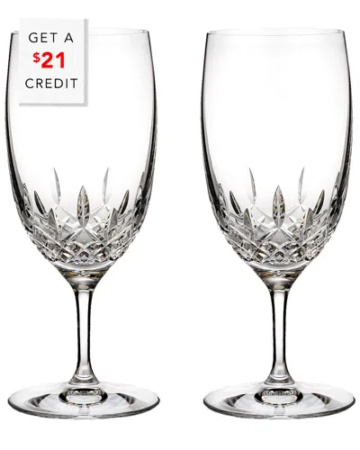 Waterford Lismore Essence Set Of 2 Iced Beverage Glasses