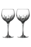 WATERFORD LISMORE ESSENCE SET OF 2 LEAD CRYSTAL BALLOON WINE GLASSES