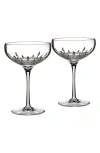 WATERFORD LISMORE ESSENCE SET OF 2 LEAD CRYSTAL CHAMPAGNE SAUCERS