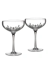 Waterford Lismore Essence Collector's Boxed Saucer Champagne Glass, Set Of 2 In Clear