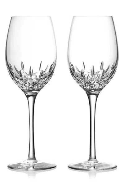 WATERFORD WATERFORD LISMORE ESSENCE SET OF 2 LEAD CRYSTAL MEDIUM WINE GOBLETS