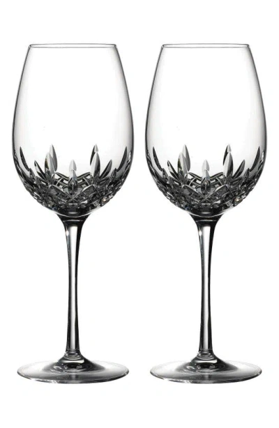 Waterford Lismore Essence Set Of 2 Lead Crystal Red Wine Goblets In Clear