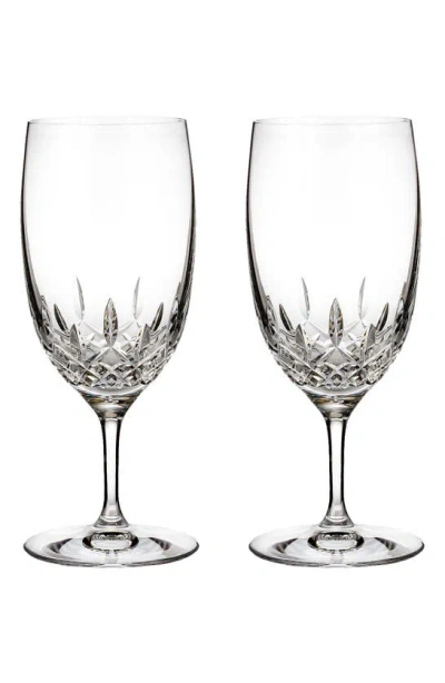 Waterford Lismore Essence Set Of 2 Lead Crystal Water Glasses In Clear