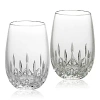 Waterford Lismore Essence Stemless White Wine Glass, Set Of 2 In Clear