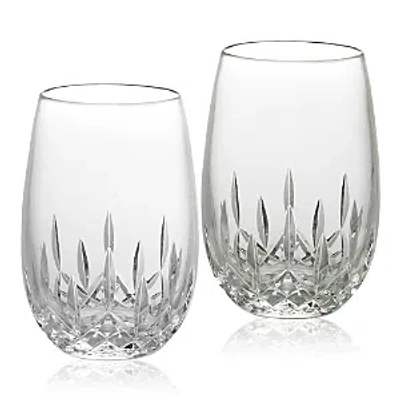 Waterford Lismore Essence Stemless White Wine Glass, Set Of 2 In Clear