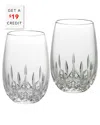 Waterford Lismore Essence Stemless White Wine Glass, Set Of 2