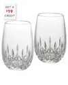 WATERFORD WATERFORD LISMORE ESSENCE STEMLESS WINE WHITE 12OZ SET OF 2 WITH $19 CREDIT