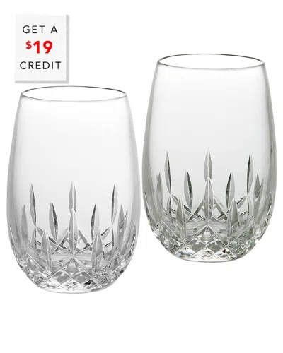 WATERFORD WATERFORD LISMORE ESSENCE STEMLESS WINE WHITE 12OZ SET OF 2 WITH $19 CREDIT