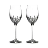 Waterford Lismore Essence Crystal White Wine Glasses Set Of Two