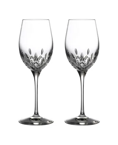 Waterford Lismore Essence Crystal White Wine Glasses Set Of Two In Clear