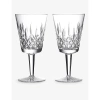 Waterford Lismore Large Crystal Glass Goblet 410ml Set Of Two