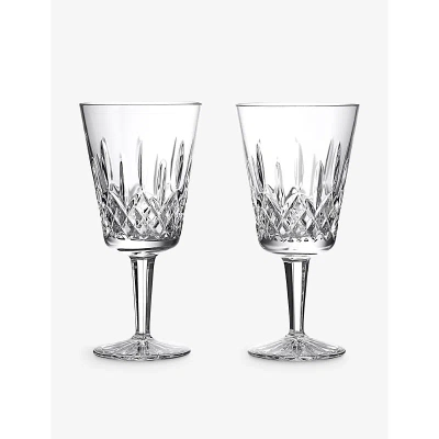 Waterford Lismore Medium Crystal Glass Goblet 360l Set Of Two In Transparent