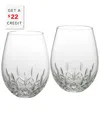 Waterford Lismore Essence Red Wine Stemless 20.5 Oz, Set Of 2